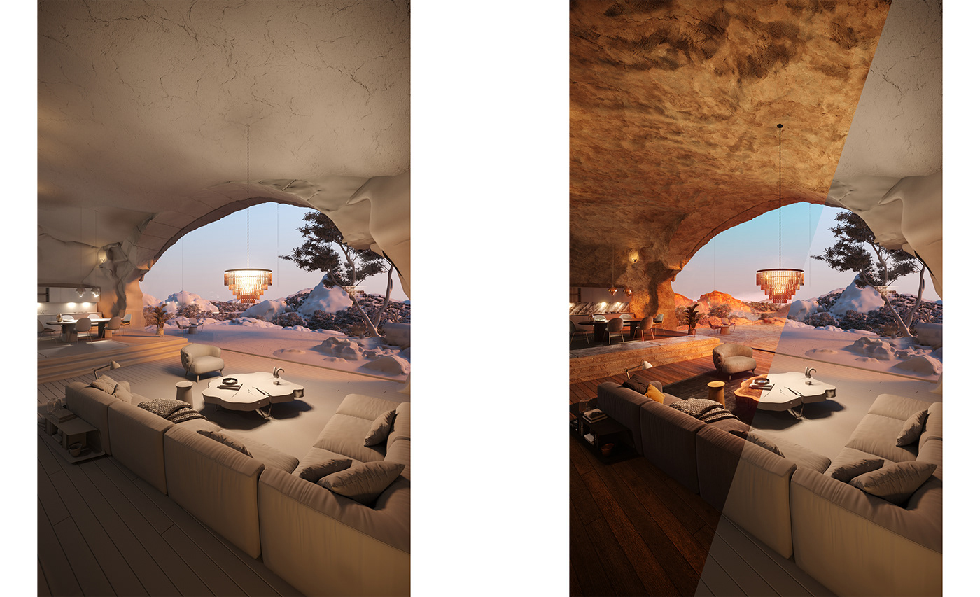 3ds max architecture archviz cave house corona corona render  Interior interior design  Render visualization