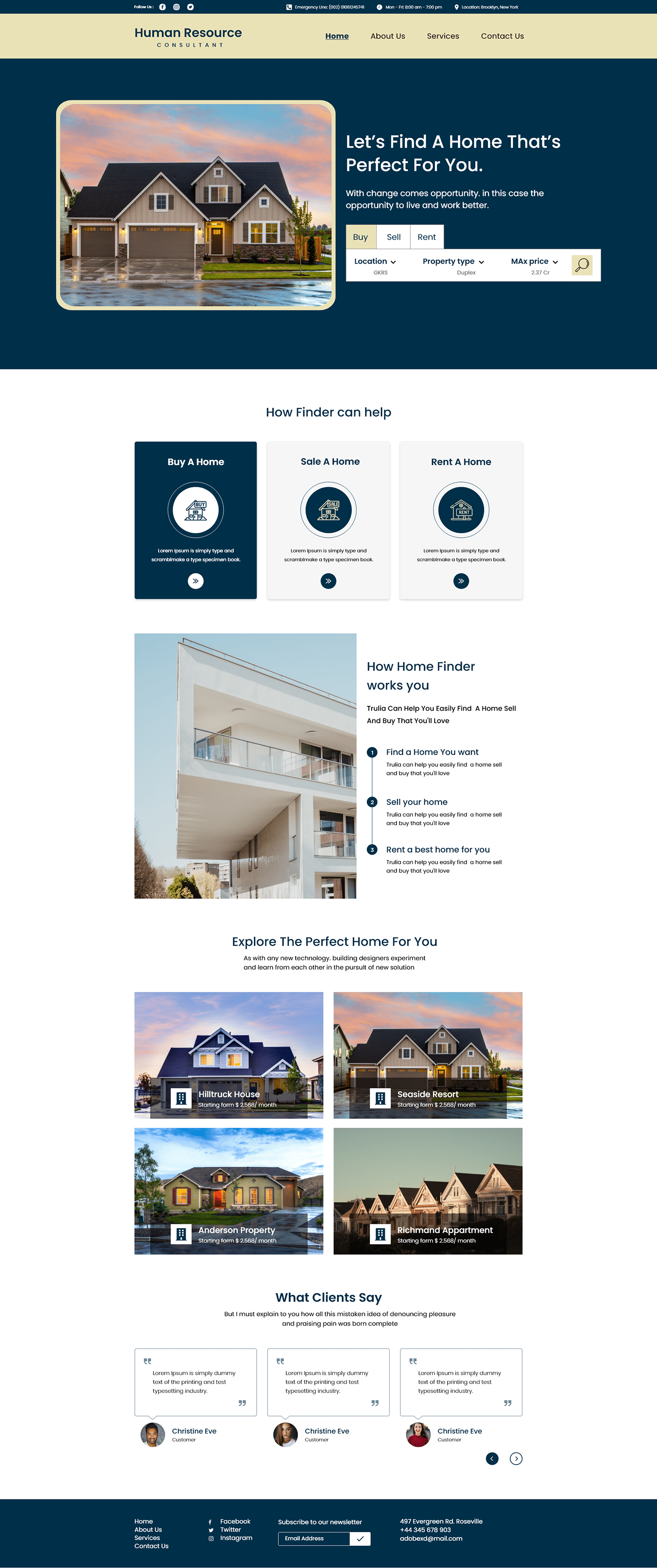 Real Estate UI/UX Web Site on Behance