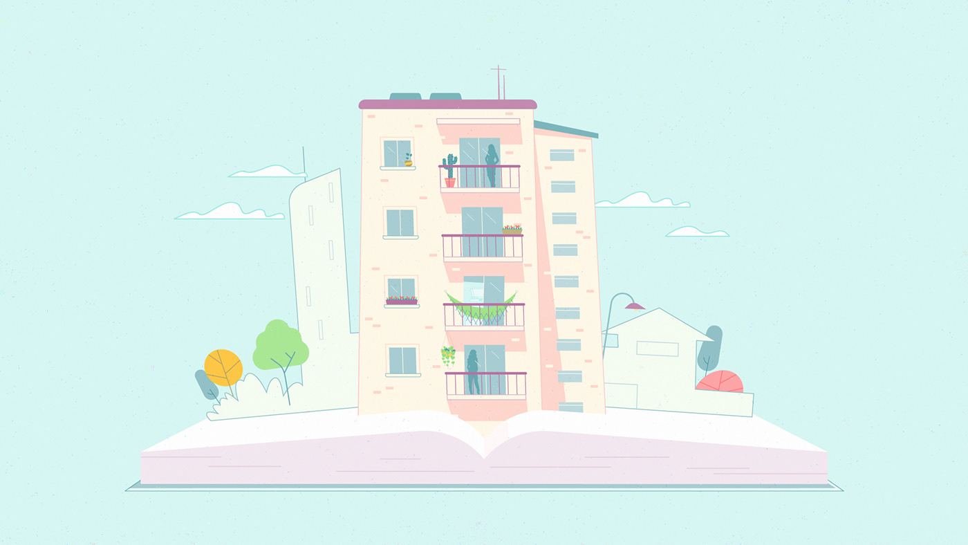 Accommodation airbnb Character city flat illustration home hospedagem motion design Travel vector