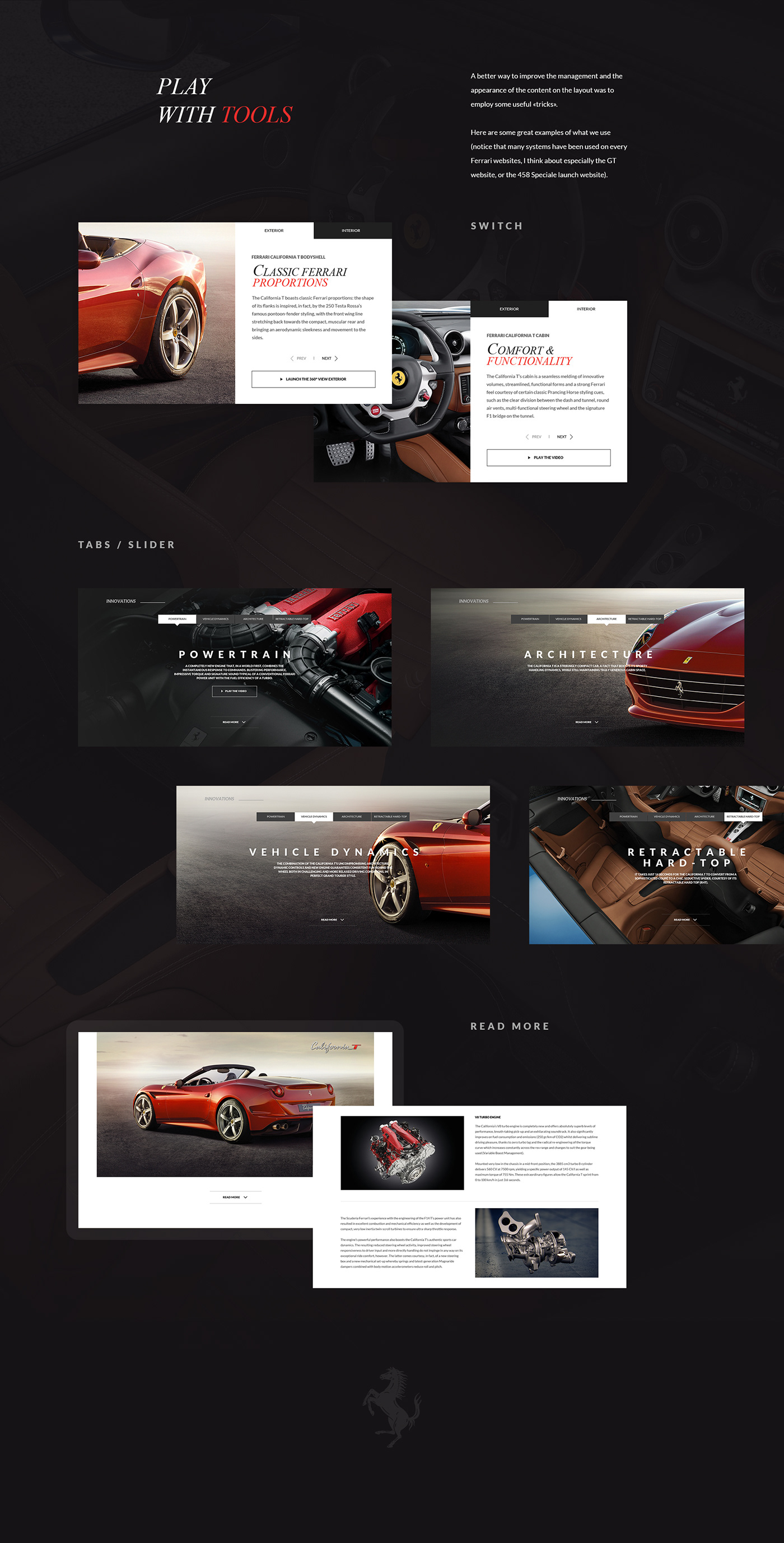 FERRARI design california-t car bigyouth art direction  Webdesign UI ux