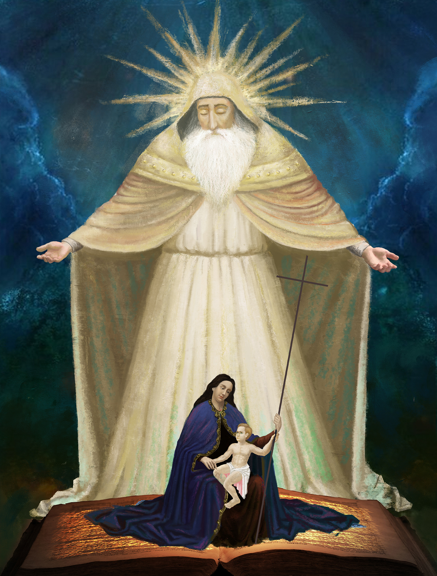 painting   ILLUSTRATION  Drawing  Digital Art  Catholic jesus Christian religion poster Graphic Designer