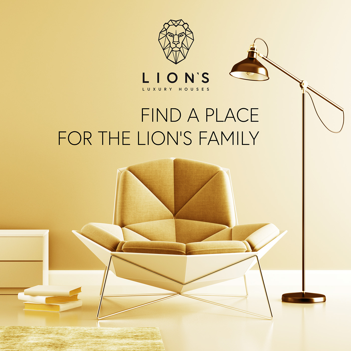 luxury branding  logo lion realestate logodesign arhitecture gold prestige Socialmedia