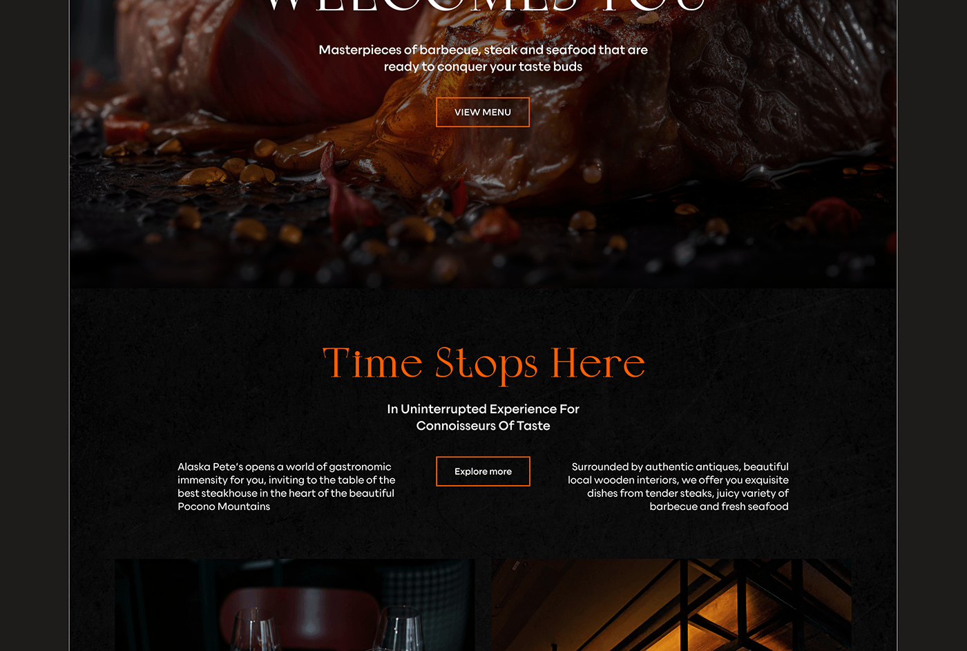 redesign website restaurant Steakhouse grill UI/UX
