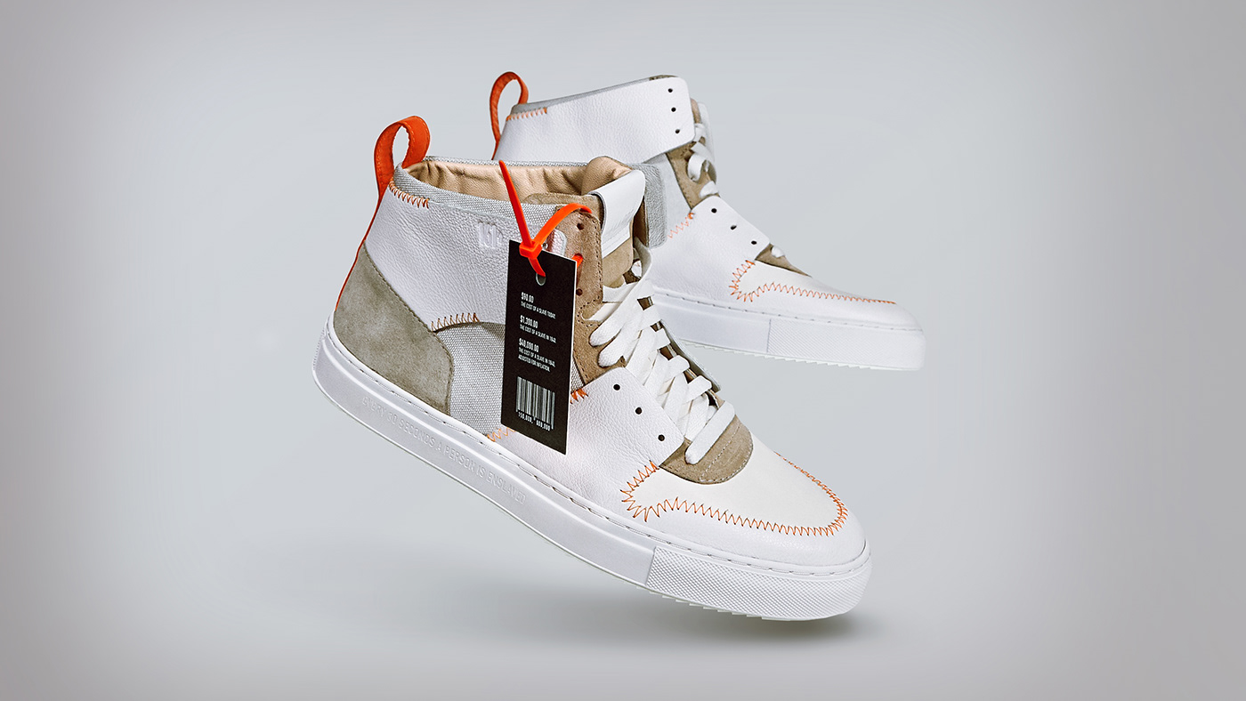 sneakers Sneaker Design product design  packaging design data visualization information design unboxing anti-slavery Design for Good Promotional Item