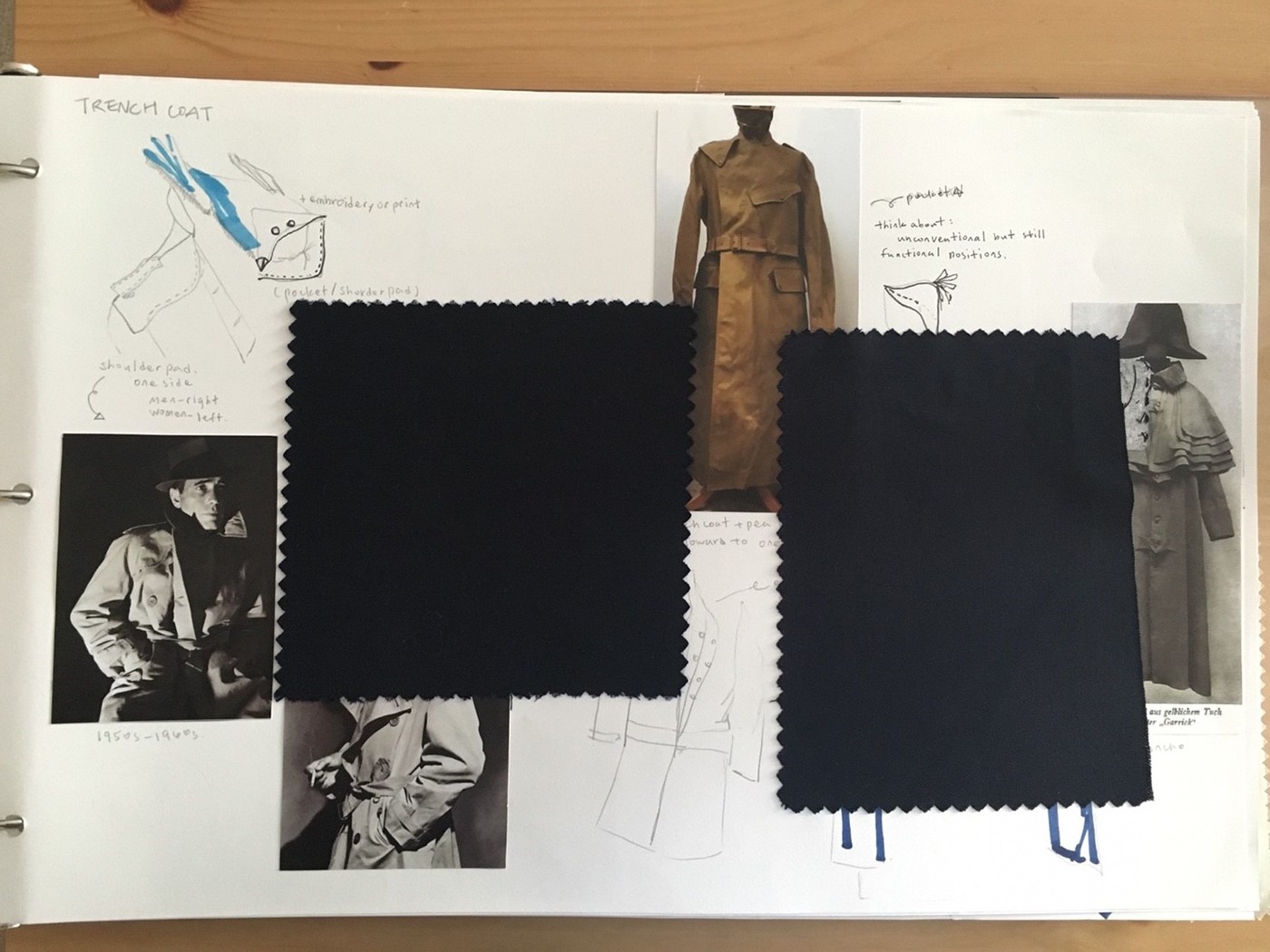 Fashion  bird texture Processbook Menswear trenchcoat foil