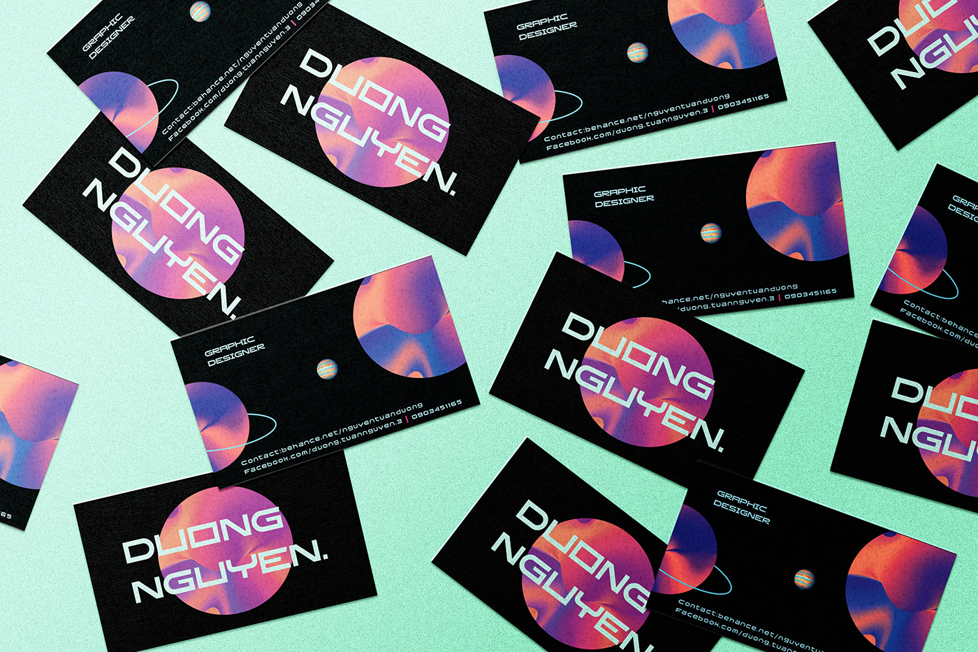 branding  business card futuristic graphic design  personal Space  fluid personal business card Personal Identity identity