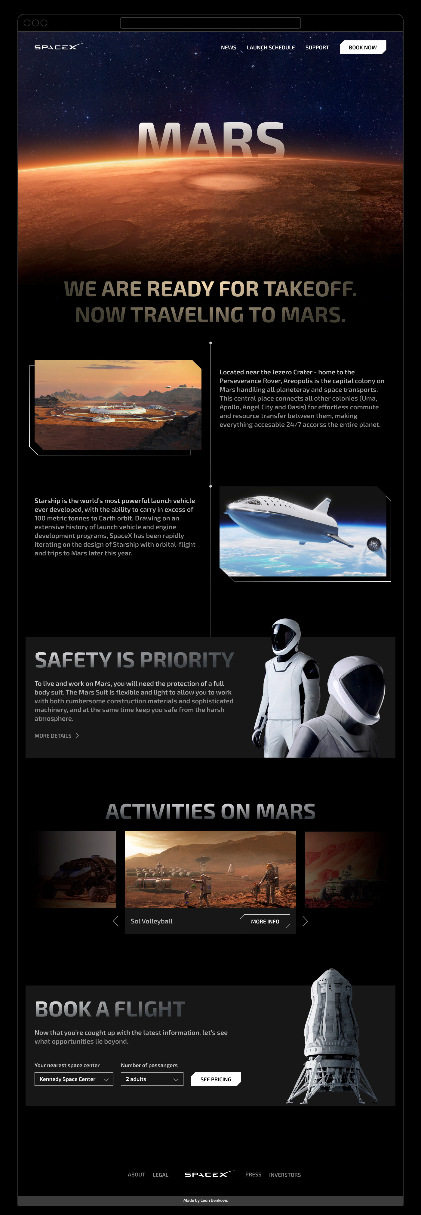 landing page marketing   mars Space  ui design Website