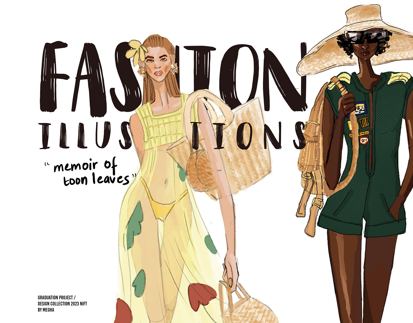 fashion illustration Fashion  apparel editorial fashion design portfolio NIFT vacation ILLUSTRATION  Illustrator