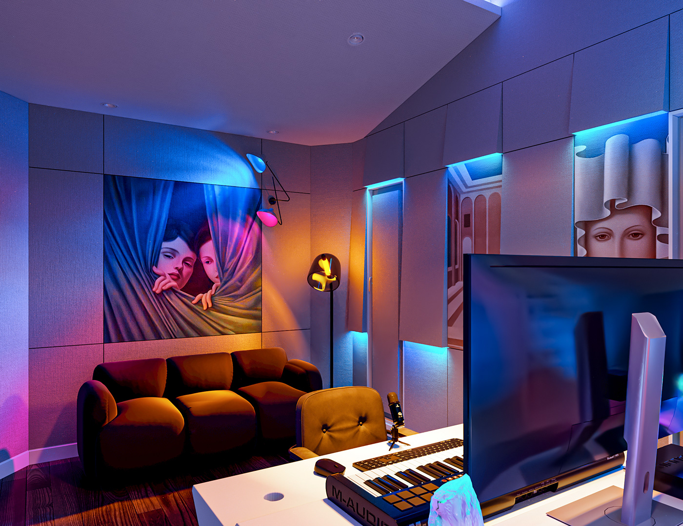 studio Music Studio interior design  design Recording studio