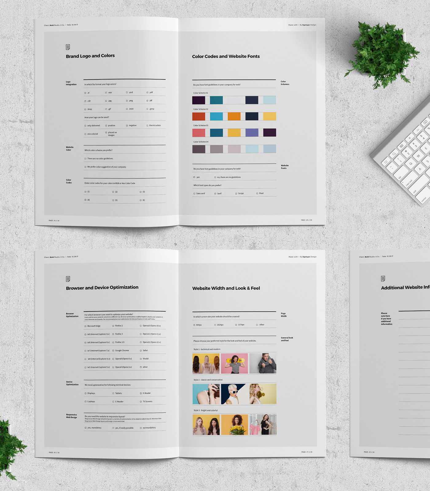 questionnaire brief briefing template Office Web Design  pages professional company