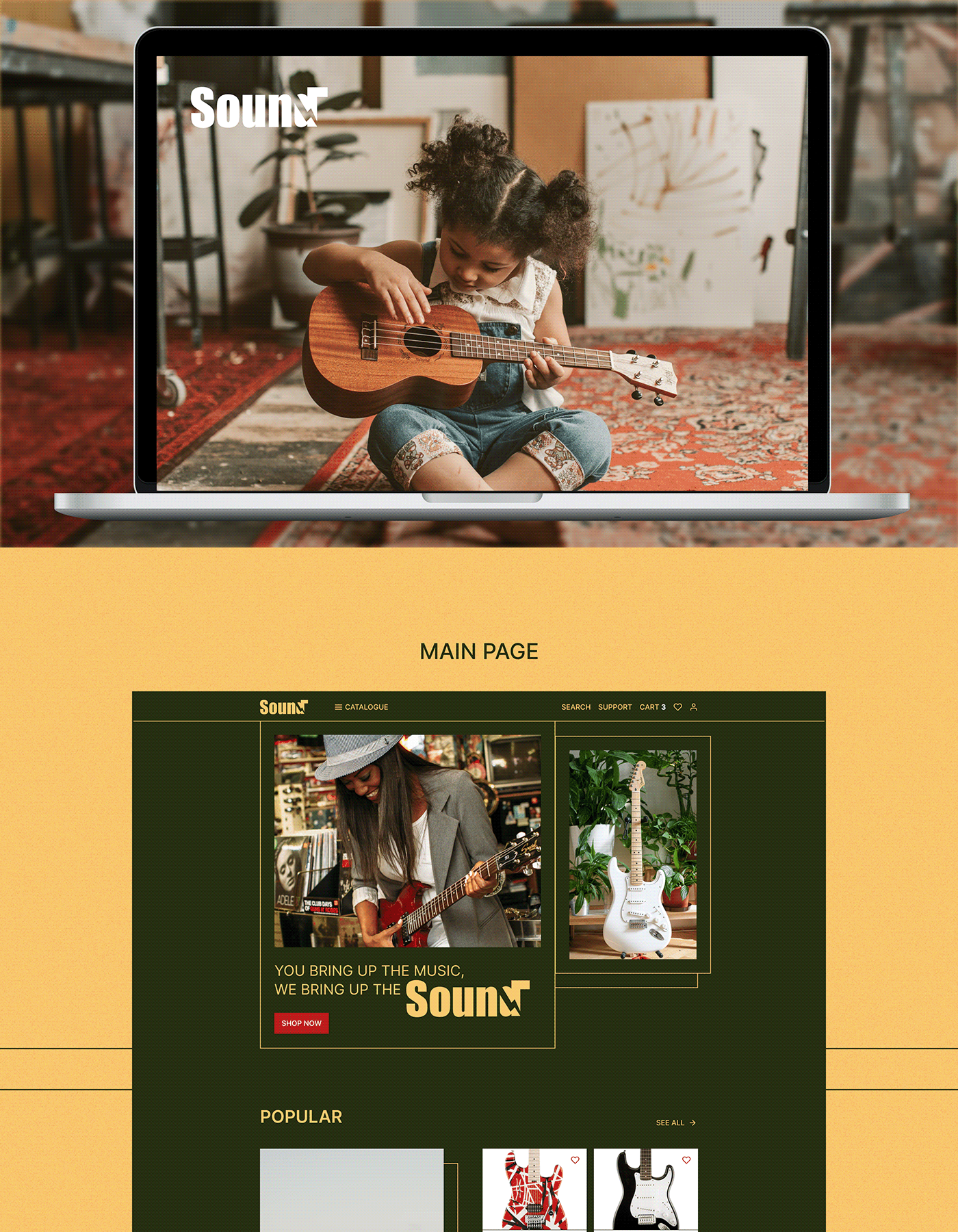 Case Study design e-commerce Figma guitar store music shop Online shop UI ui ux