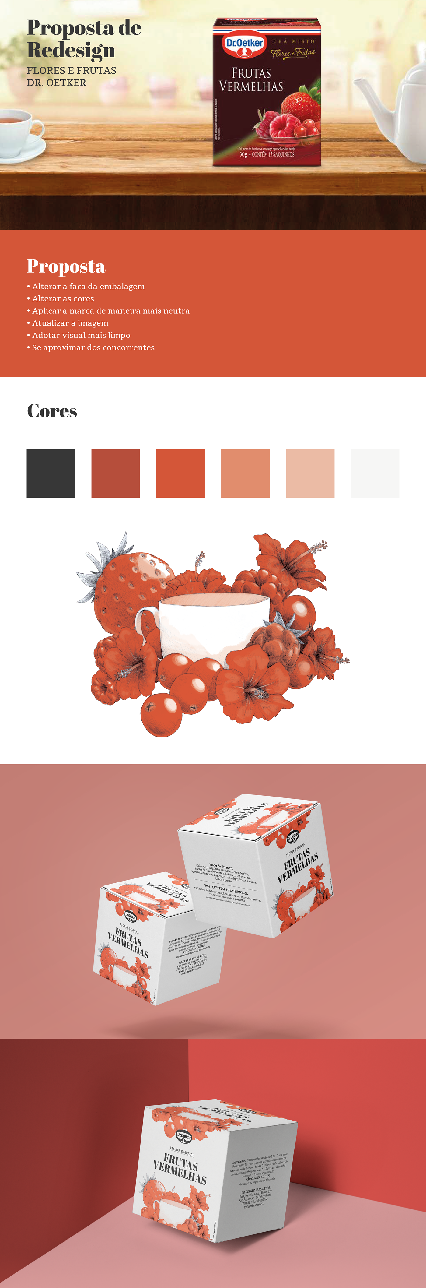 embalagem redesign chá Illustrator dr. oetker photoshop graphic design  Packing Design tea