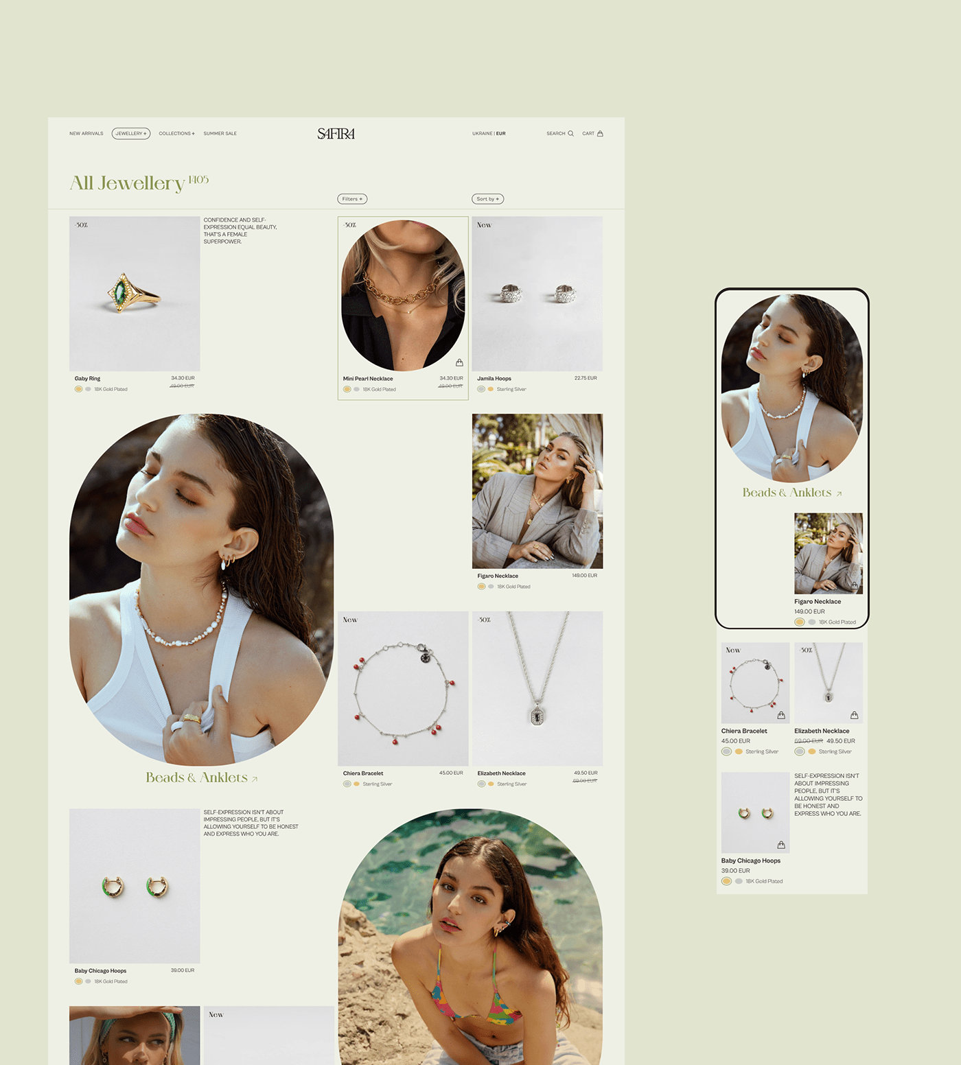 e-commerce Ecommerce Fashion  Jewellery jewelry Online shop online store redesign UI/UX Web Design 