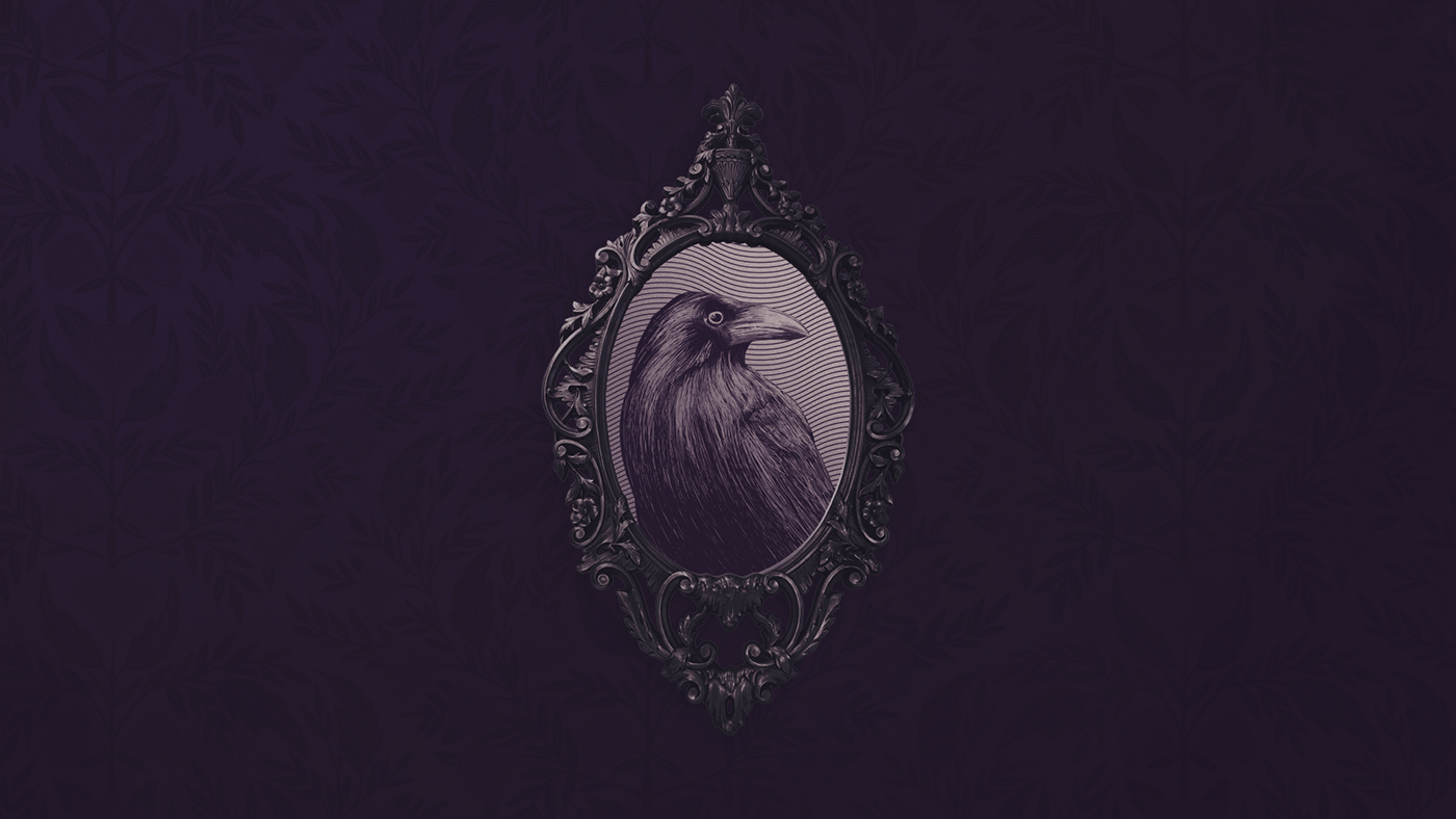 bar crow dark drink Edgar Allan Poe feather pub purple raven