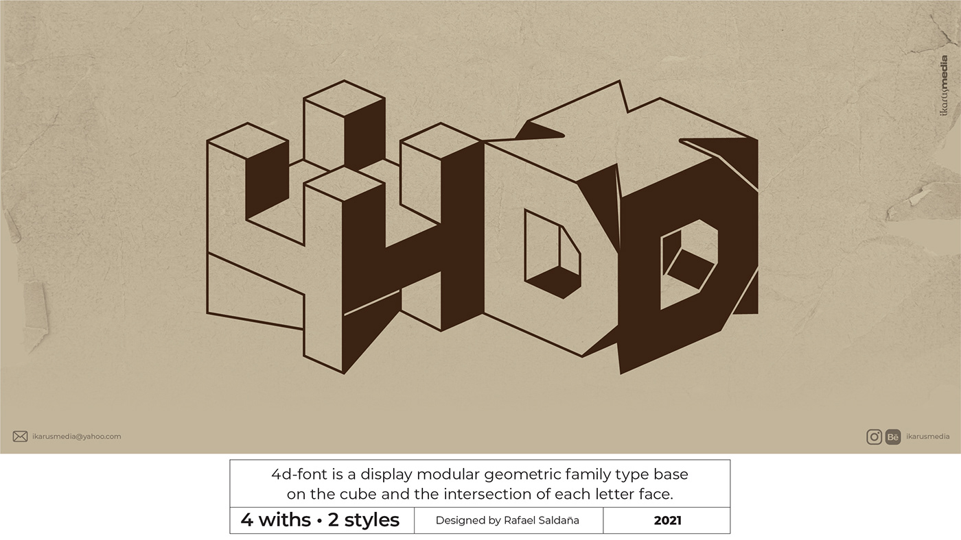 4d-font bold extrabold font font family Isometric light normal type typography  