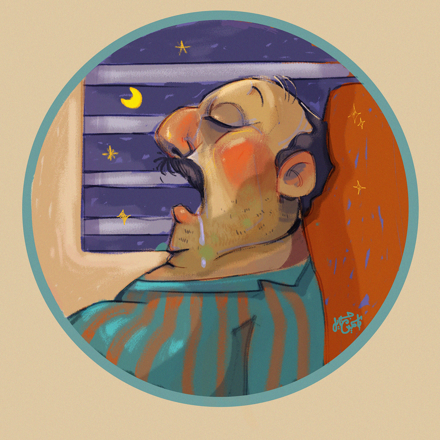 sticker Digital Art  Character design  digital illustration cartoon artwork sketch artist sleepy