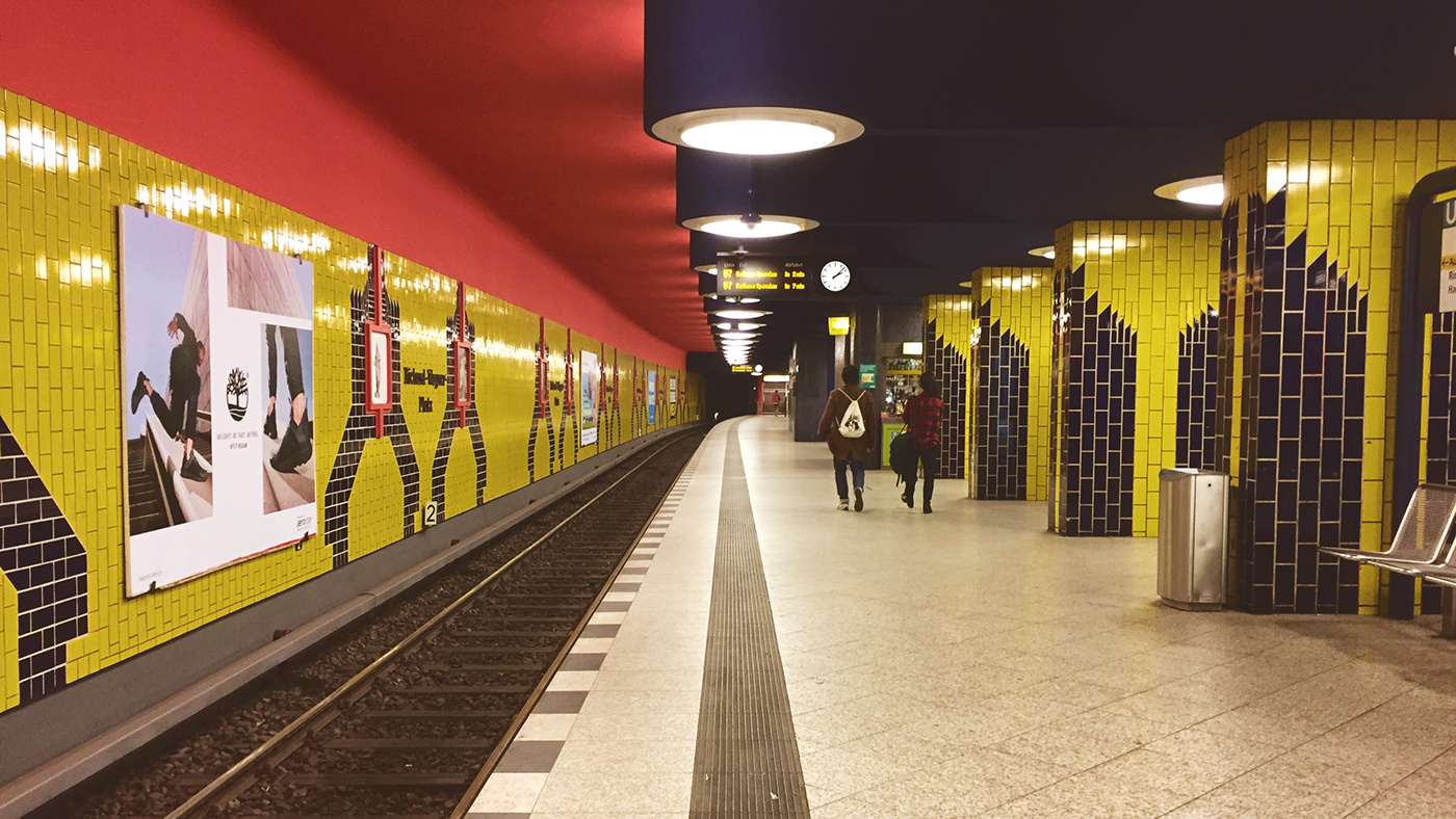 trains metro public transport Ubahn berlin germany Transport underground symmetry colours