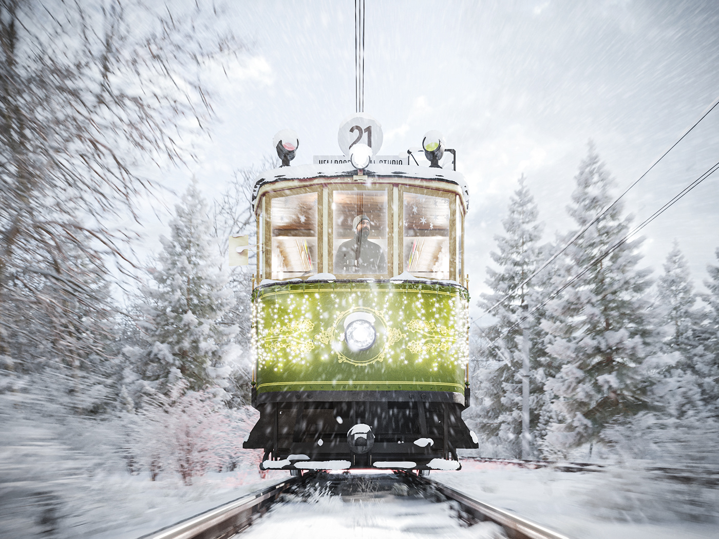 snow tram tramway winter