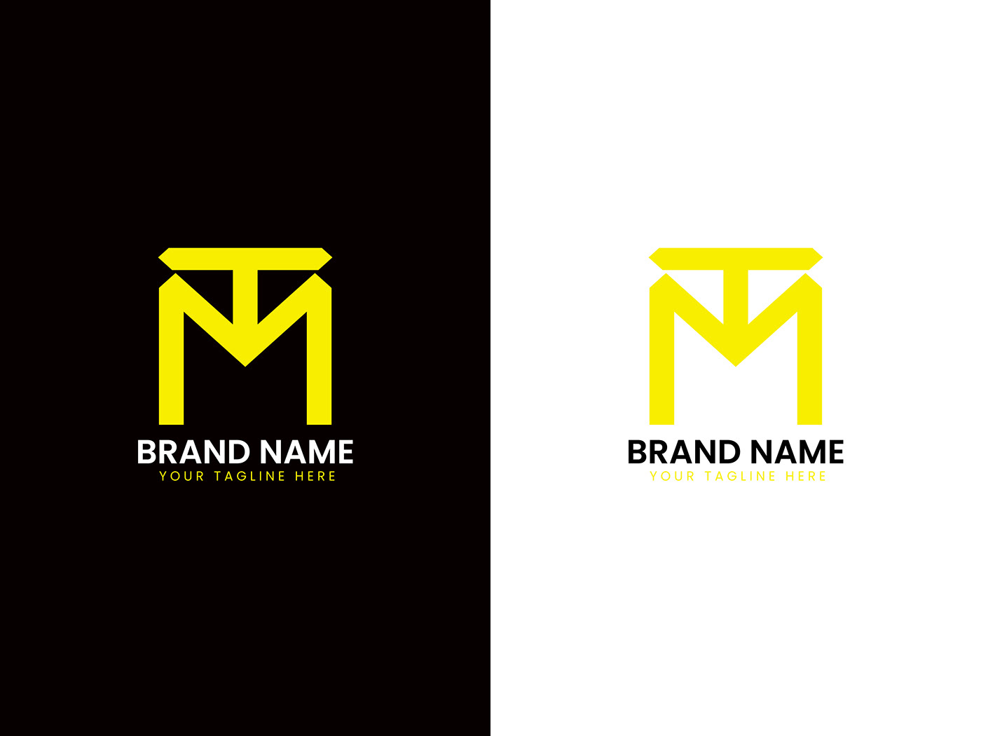 lettermark monogram initials wordmarklogo design branding  minimalist creative modern Mt letter logo