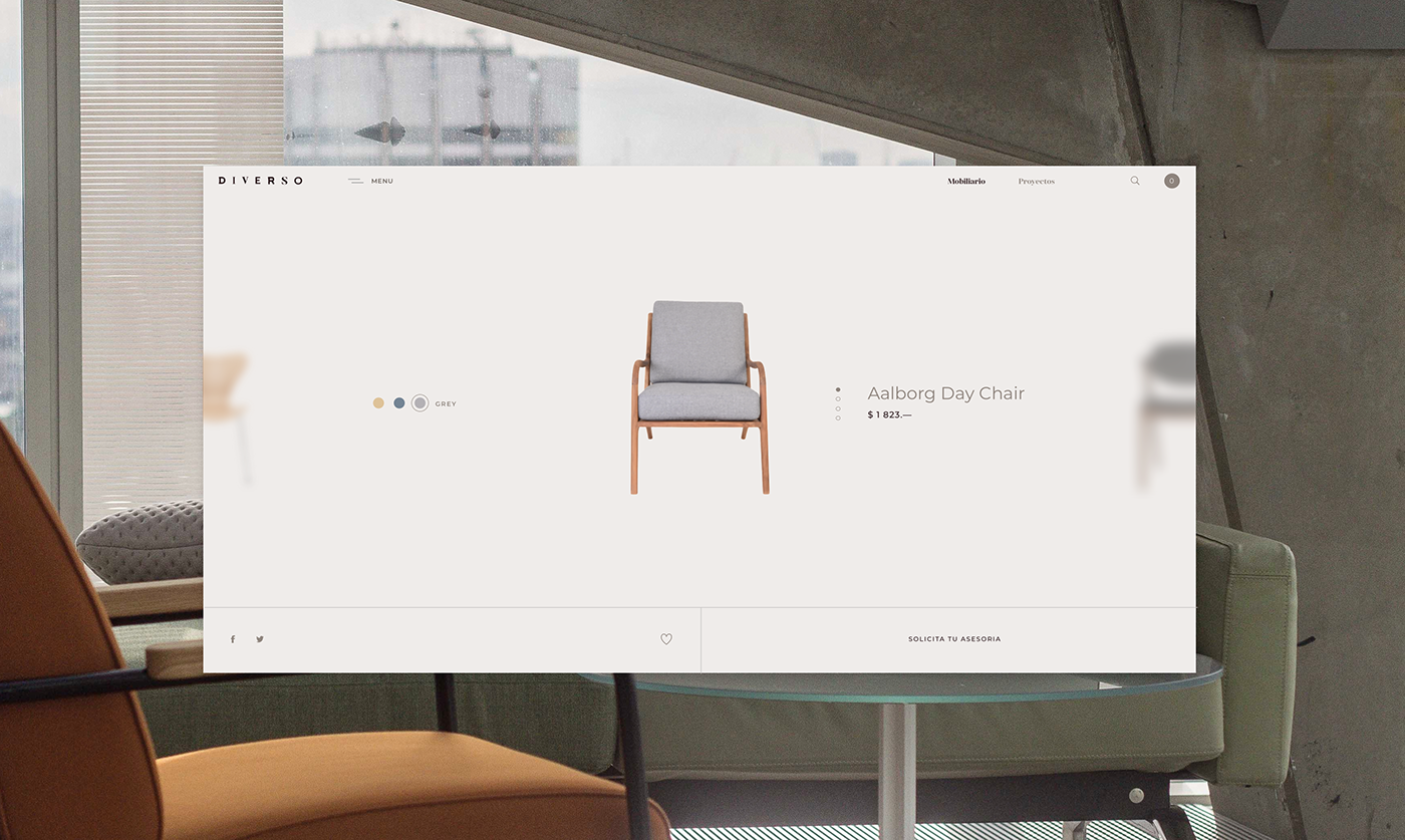Interior studio UI furniture branding  Ecommerce mobile tablet concept ux
