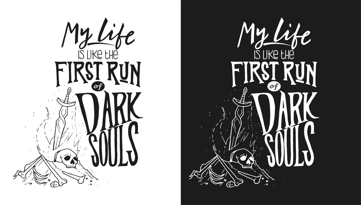 t-shirt T-Shirt Design ILLUSTRATION  design dark souls