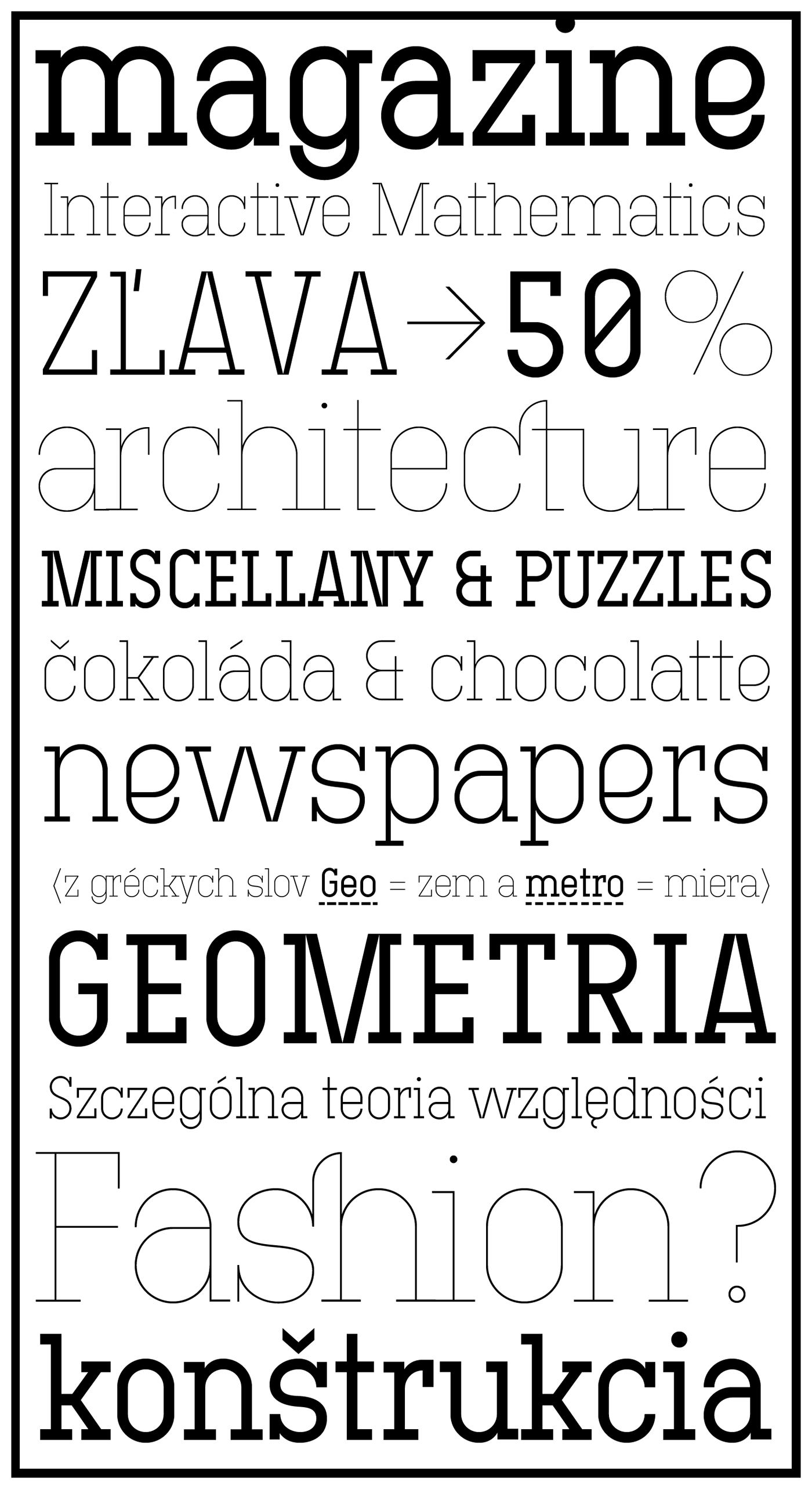 technik Carnoky Type font type Display corporate linear monoline magazine geometric serif Headline slab serif  technical