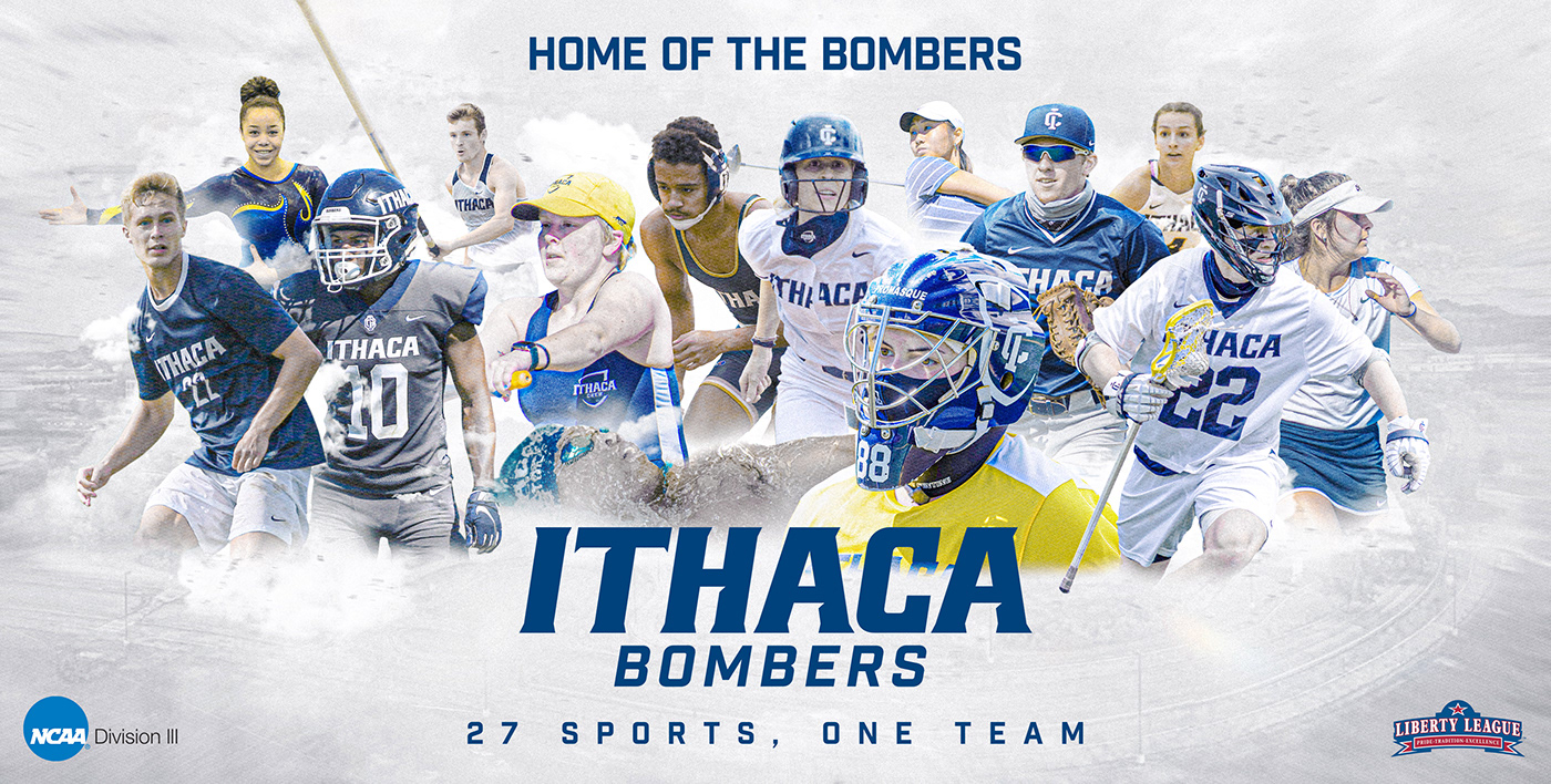 art banner college college athletics ithaca NCAA print design  sports