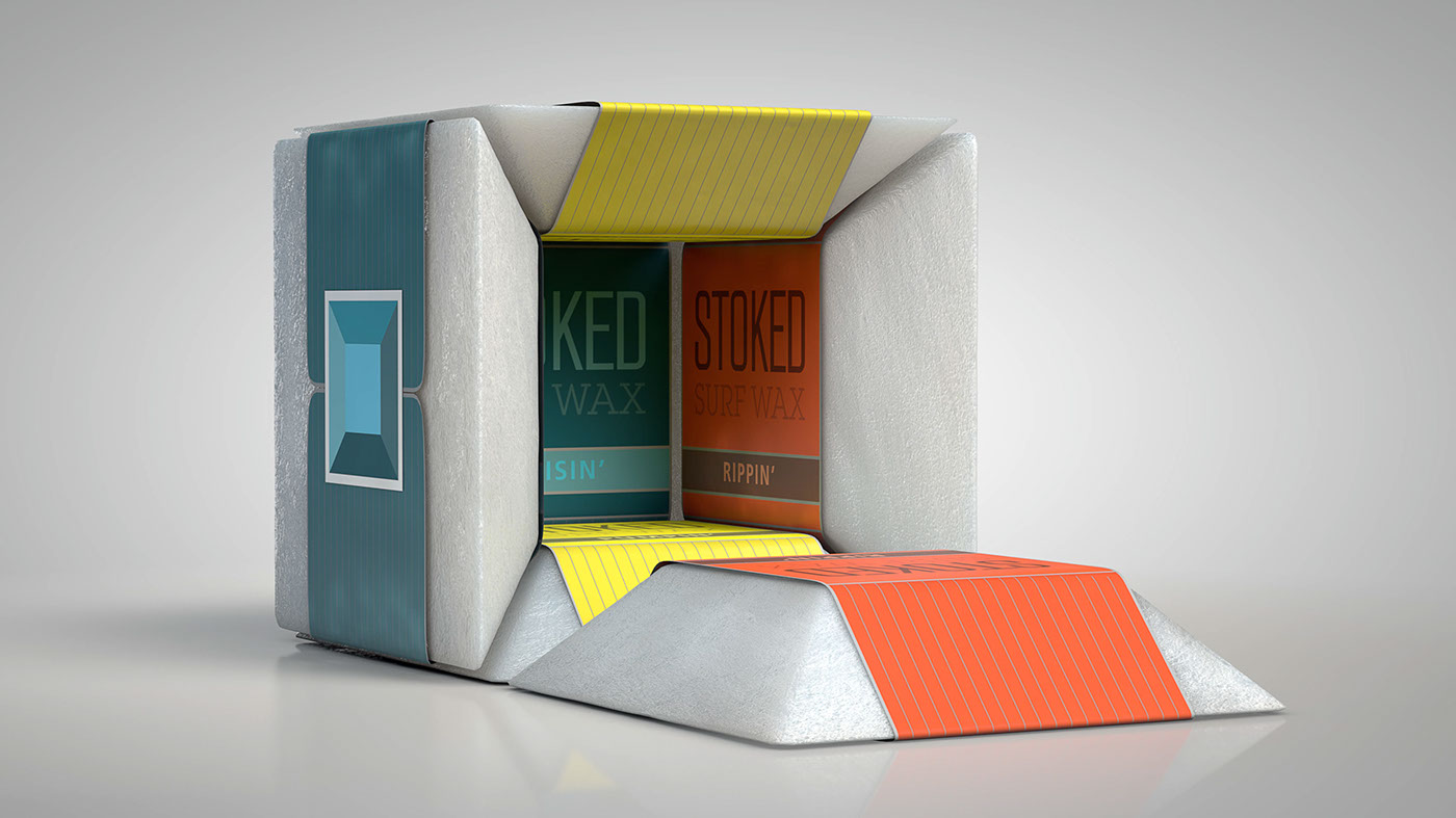 Surf wax Stoked motion graphics logo 3D modeling cinema 4d c4d Christopher Vinca