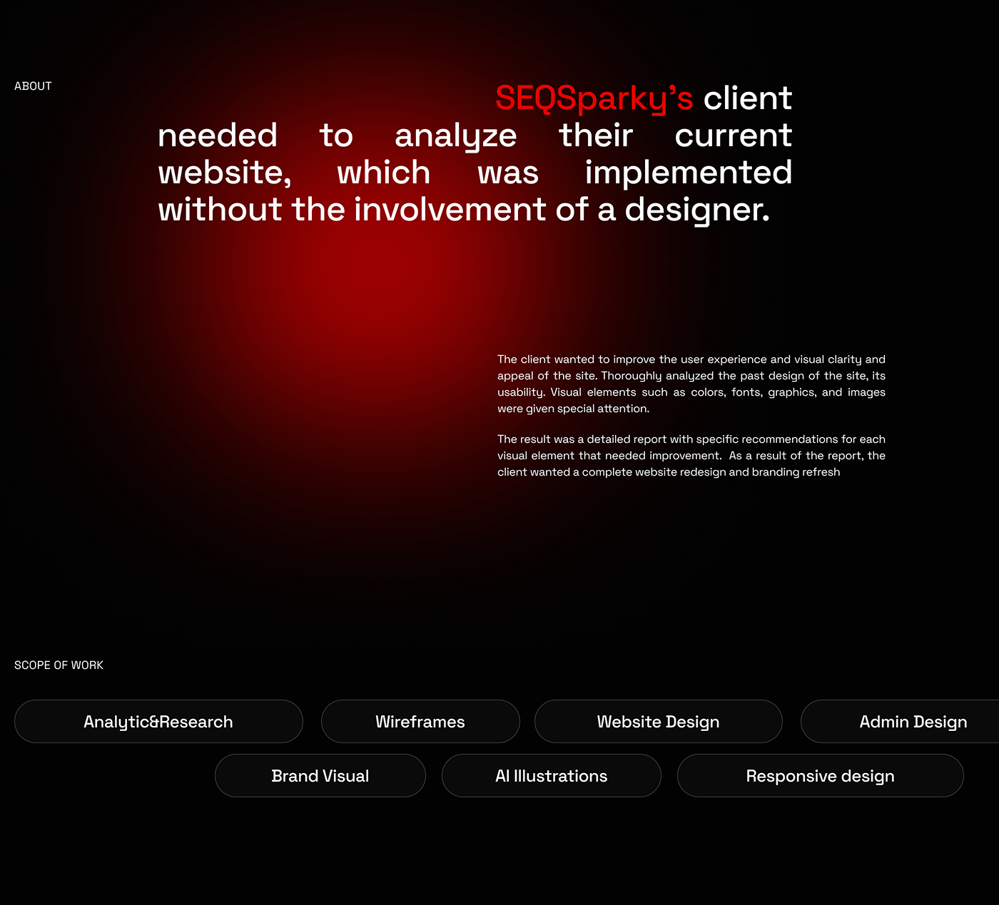 Web Design  Website dark mode ui ux Service Website red electricity