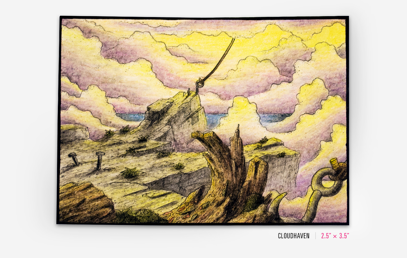 colored pencil art FINEART aceo art trading card fantasy surreal ILLUSTRATION  Drawing 