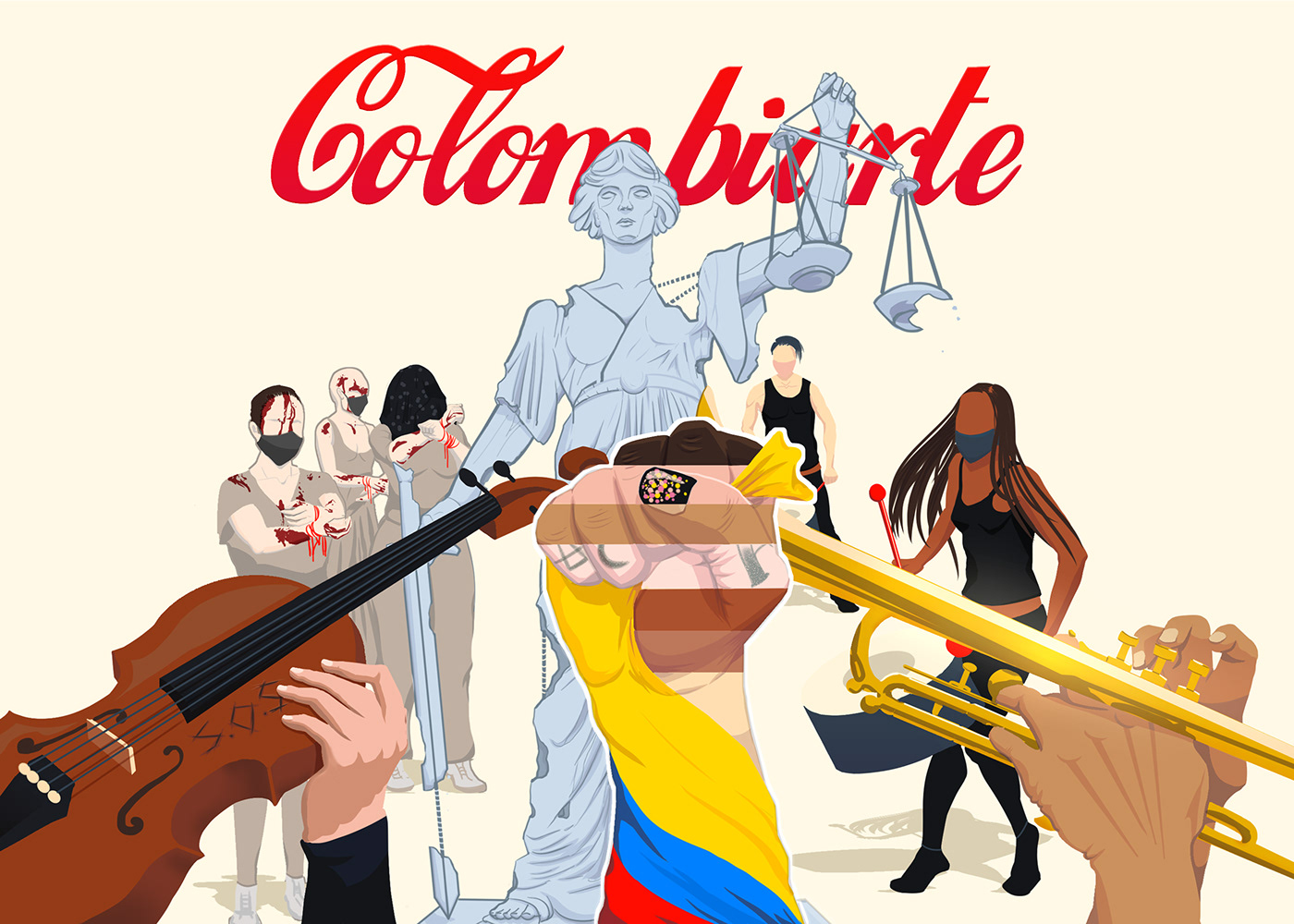 colombia Digital Drawing digital illustration ILLUSTRATION  ilustracion paro nacional philipp ruiz lozano