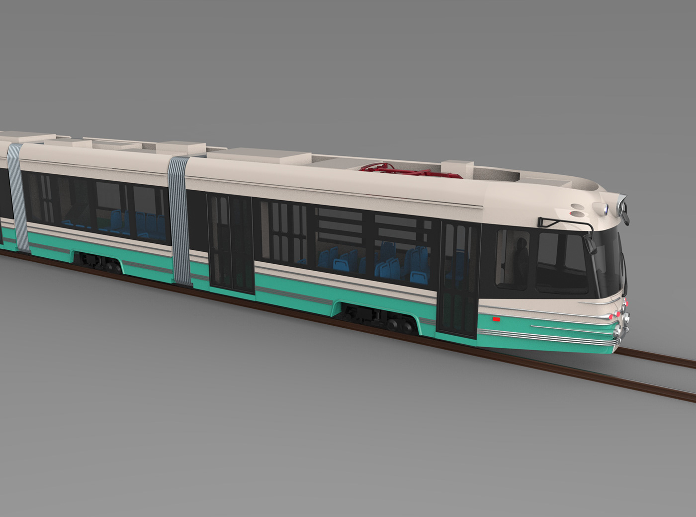 scale model scalemodel 3d modeling Creo Parametric tram Urban Transport cad