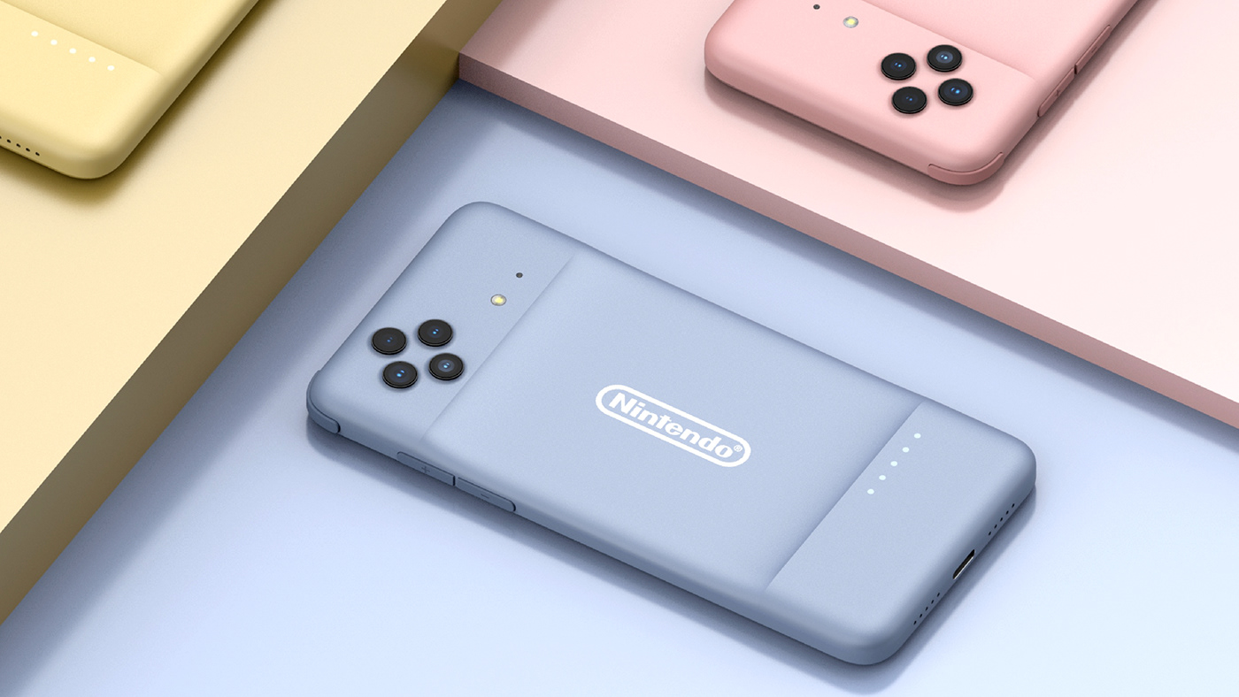 Nintendo smartphone game product rendering switch Project