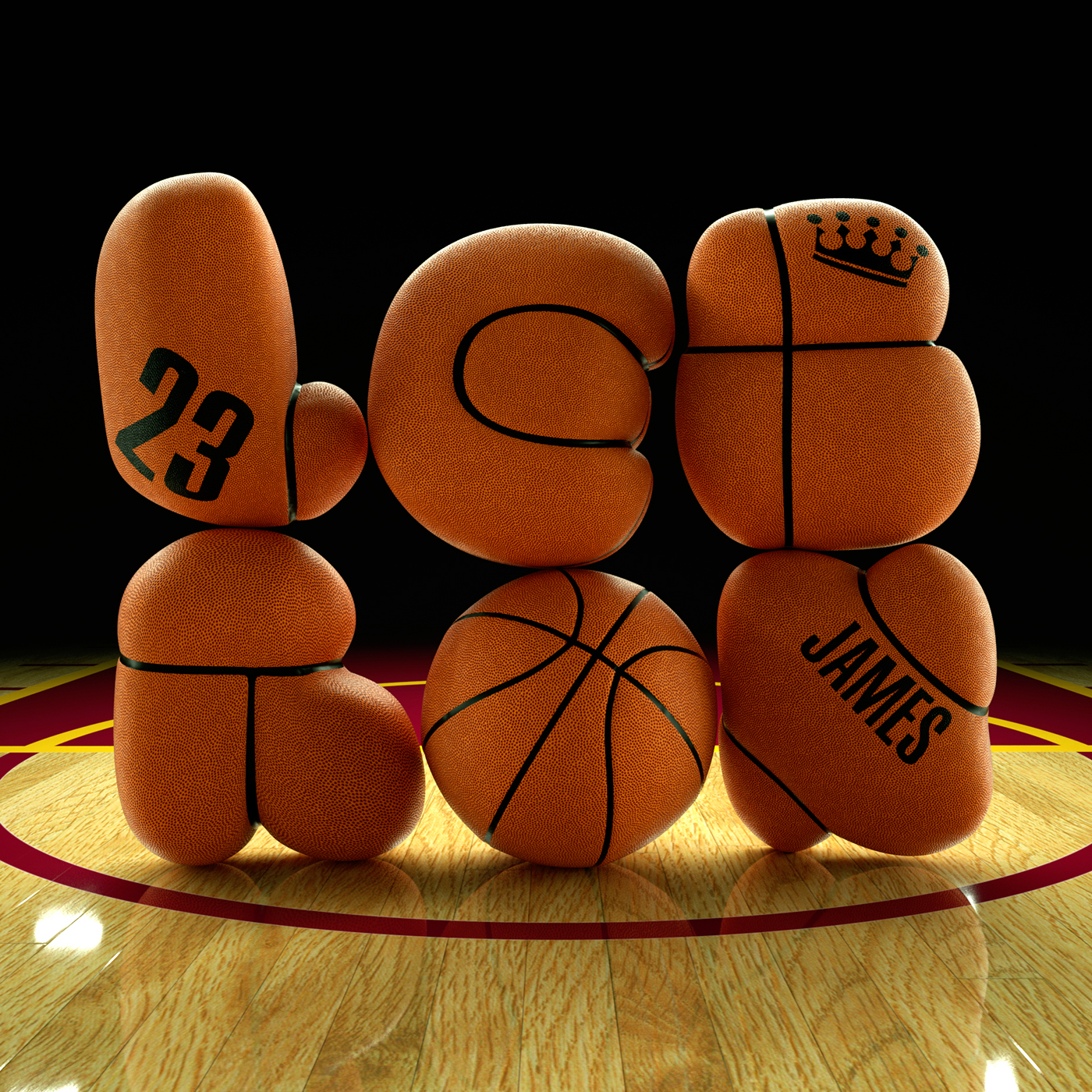 3D illustration CGI 3D typography cinema 4d Octane Render 3D Type digital illustration basketball handmadefont 3D lettering 3D