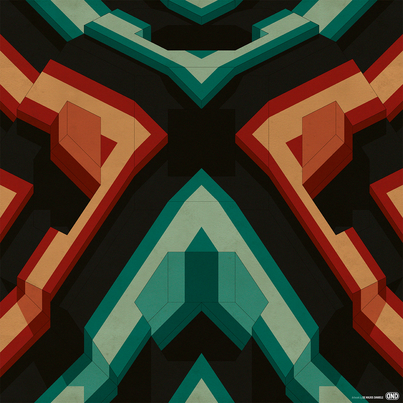 axonometry bologna camouflage Creativity De Nigris Digital Art  geometry graphics shapes Vectorial Art
