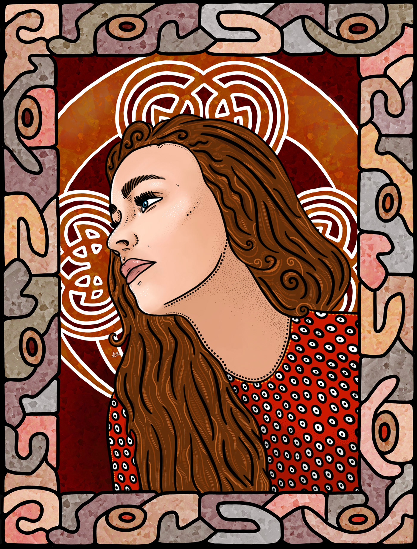 irish Celtic goddess mythology legend Folklore stained glass iconography digital