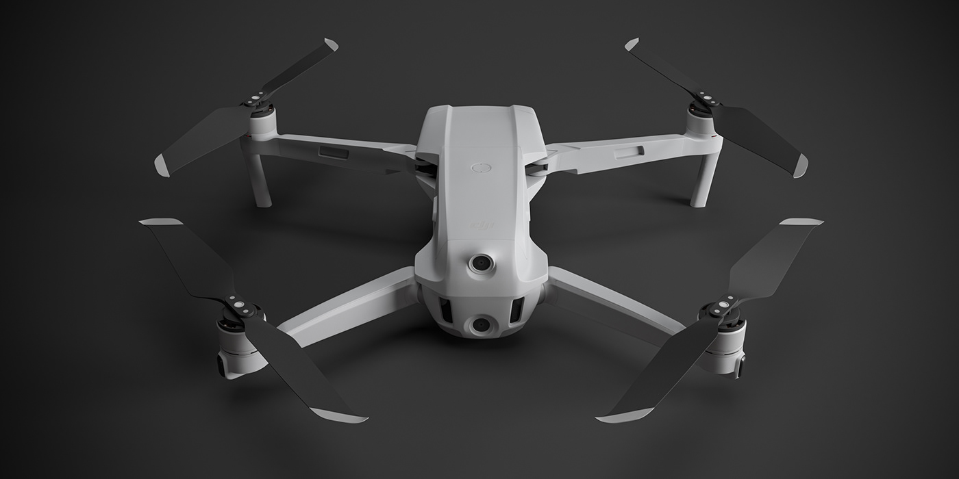 3D air camera DJI drone mavic model pro Render visual