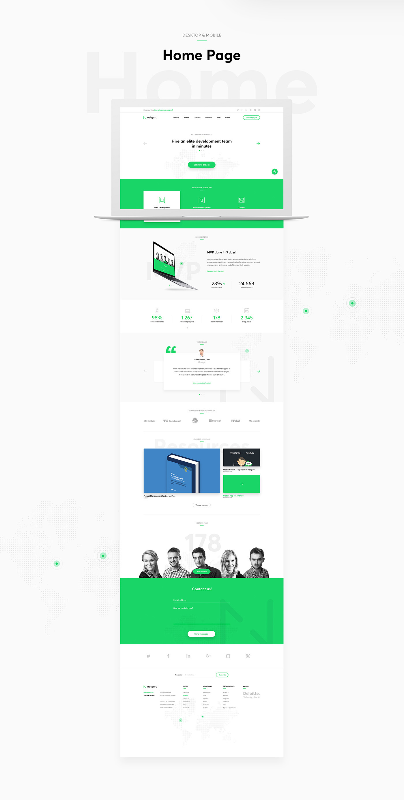 landing page agency design about us app home contact Testimonials services mobile