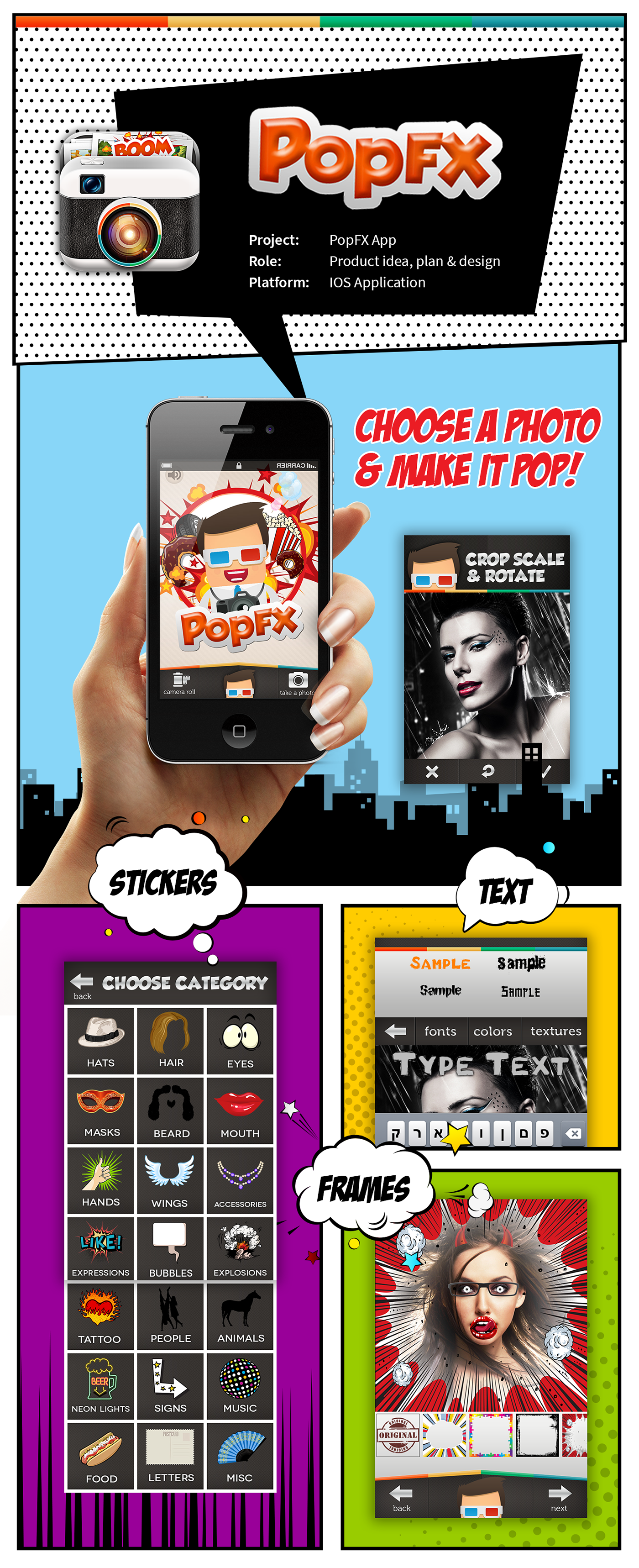 pop  iOS app mobile photo design stickers