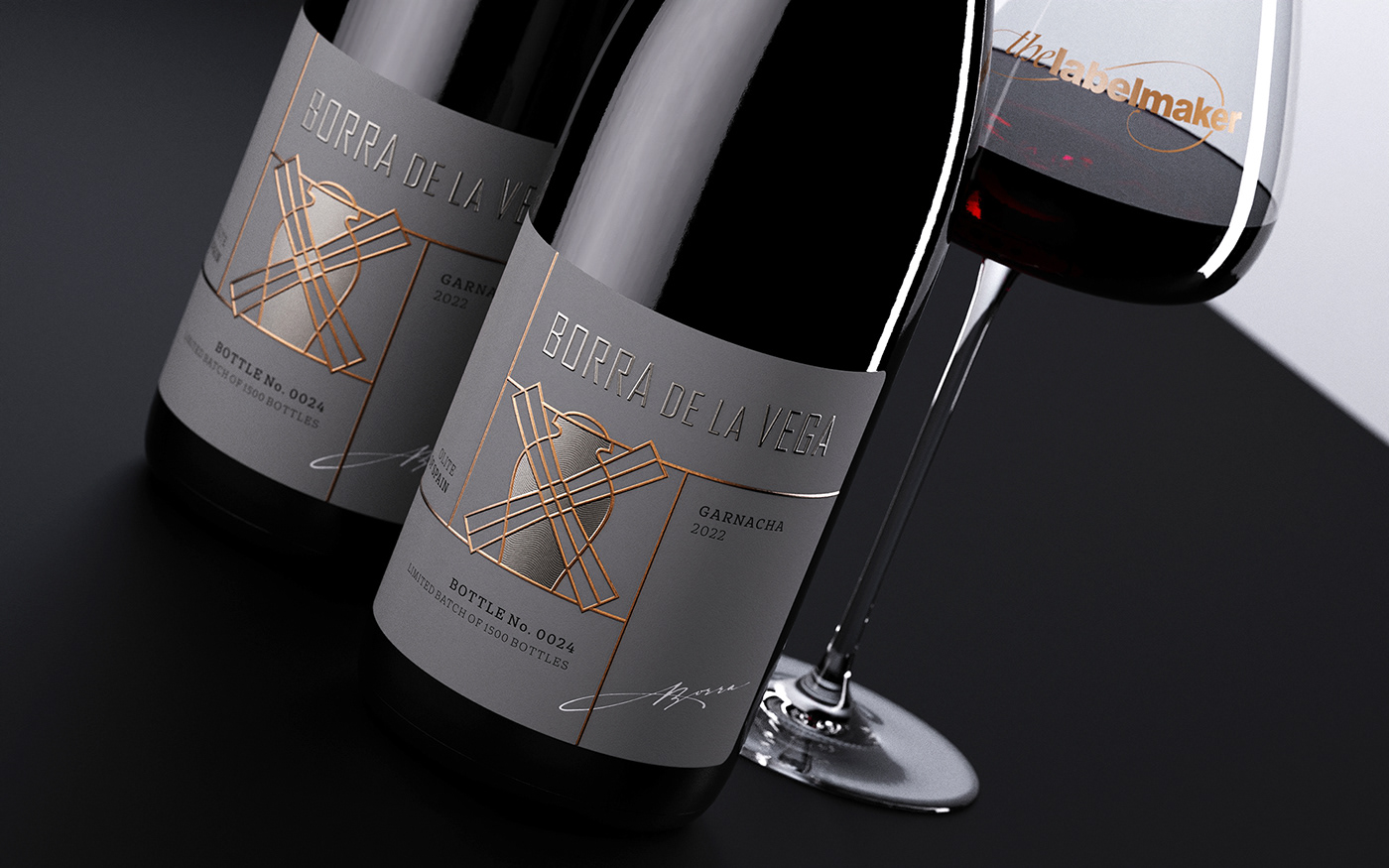 Jordan Jelev the labelmaker CGI 3D Wine label Design wine design Wine Packaging bodegas enclave borra de la vega wine label art