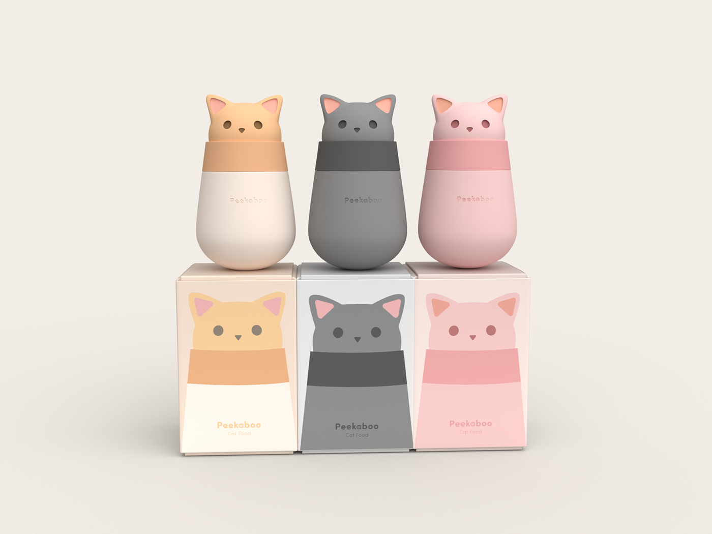 3D Packaging product design animal Cat cute design Pet