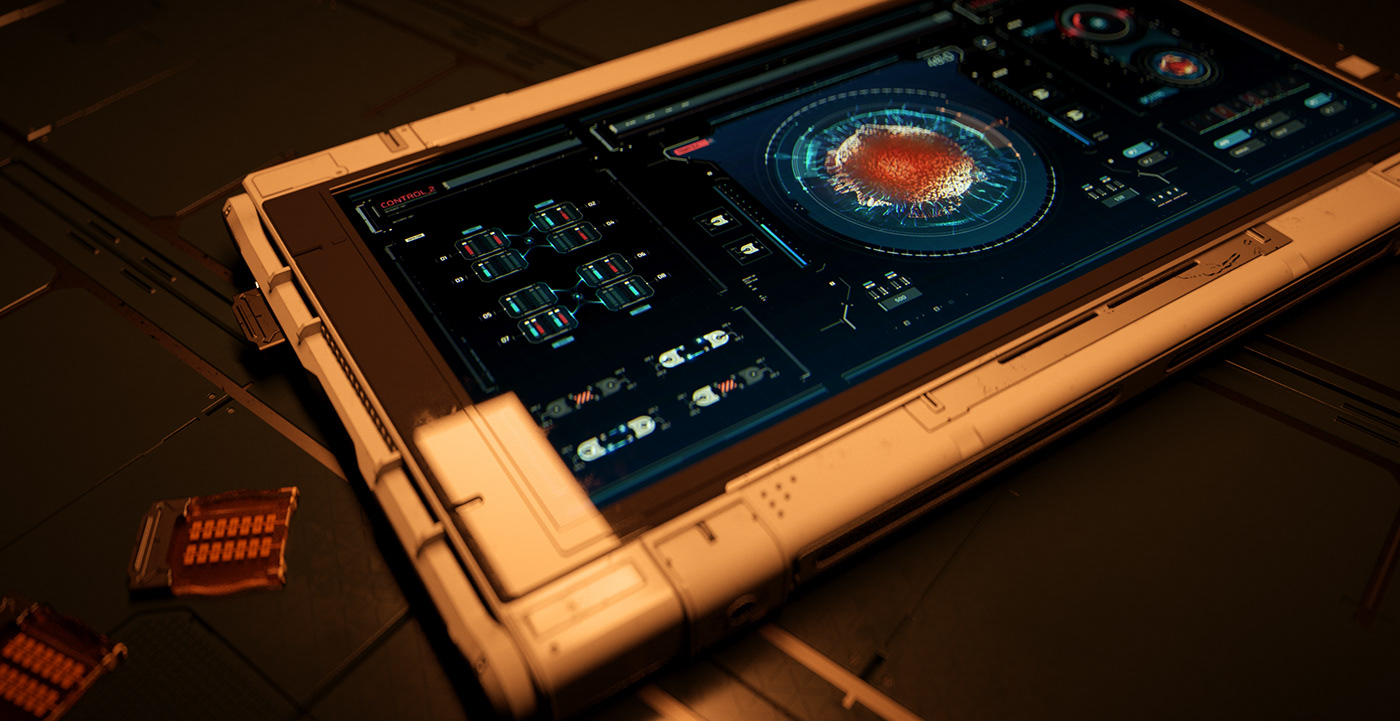 hard surface motion graphics  sci-fi UI/UX Visual Effects  2D 3D animation  concept art art