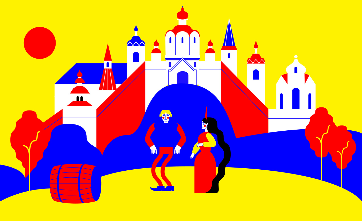 Russia tsar tale videomapping new flatdesign