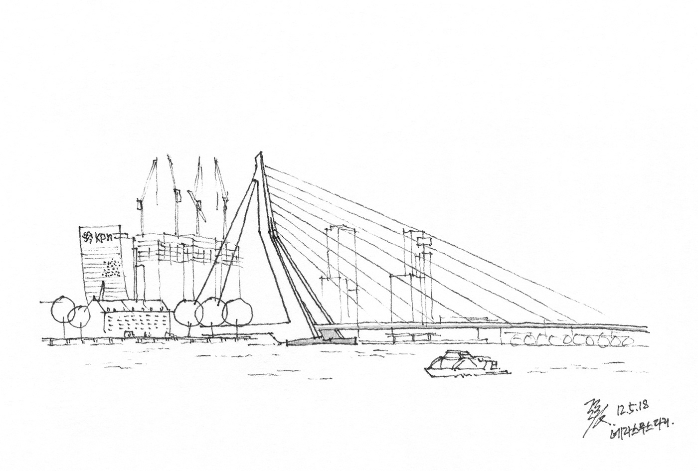 Rotterdam Netherlands Architectural Sketch sketch cube house Pencil Tower unilever headquarters Calypso Rotterdam Lijnbaan Schouwburgplein