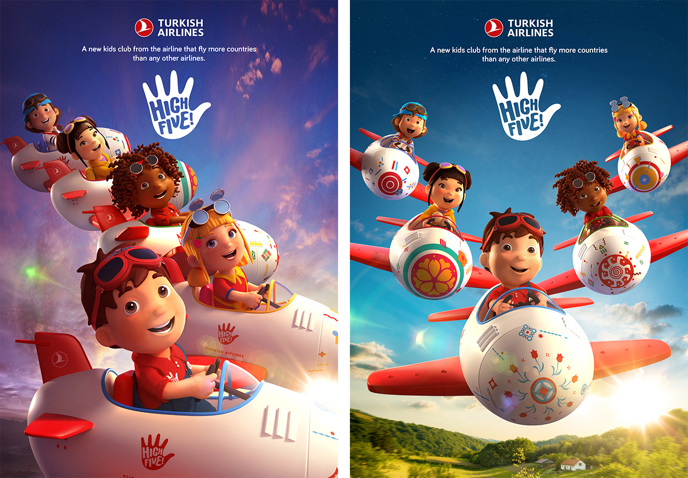 branding  design animation  Character design  art direction  Advertising  Fly kids Turkish Airlines plane