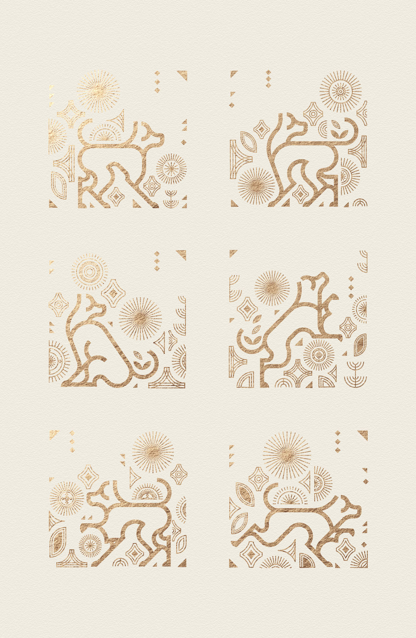 gold dog year of dog 2k18 new year geometric pattern pattern design  Geometric shape new year's card