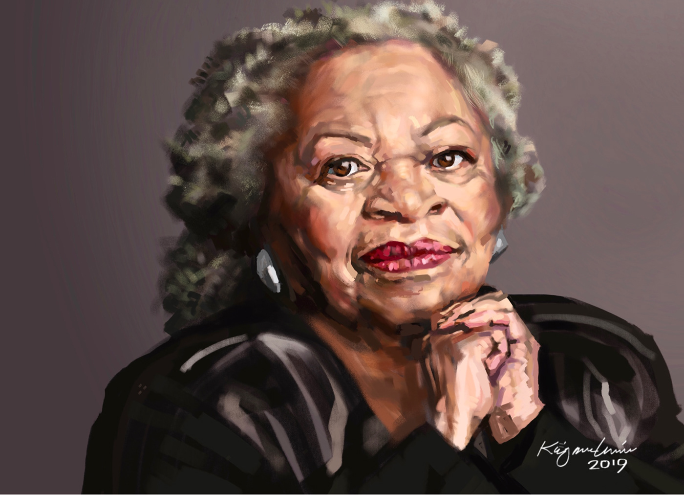 Toni Morrison Procreate caricature  