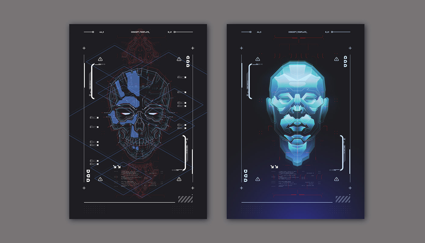 HUD futuristic Cyberpunk concept art sci-fi Digital Art  ILLUSTRATION  poster virtual vector