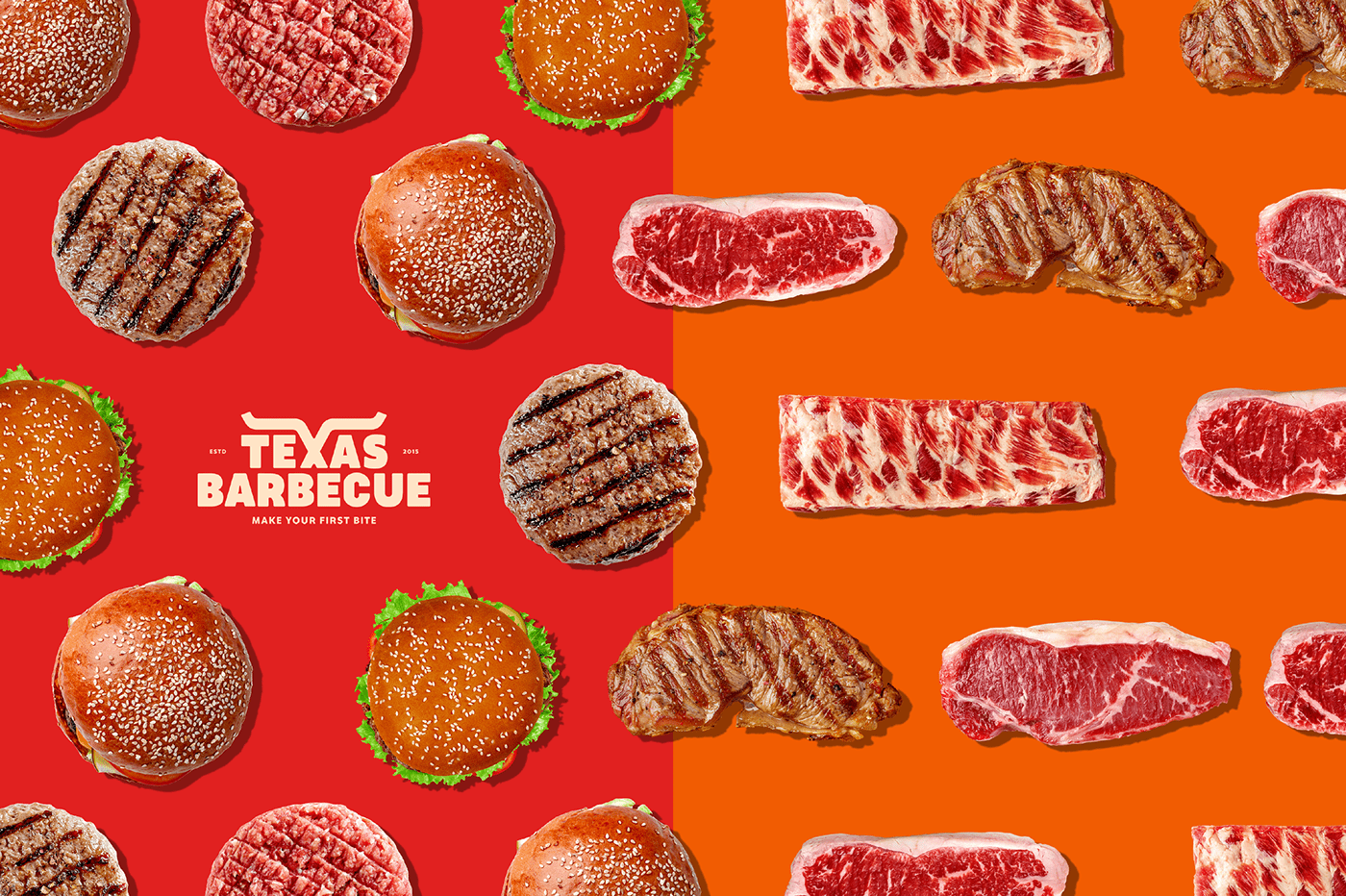 brand identity burger logo type steak wordmark logos Packaging Fast food