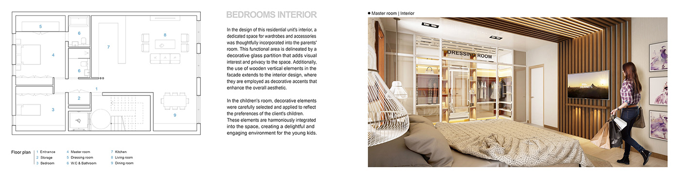 bedroom interior design with planning